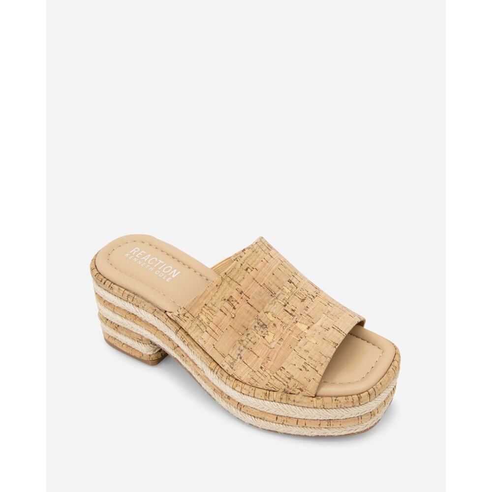 NEW in Box!! Kenneth Cole REACTION Women's Elissa Sandal Tan Cork US Size 7.5